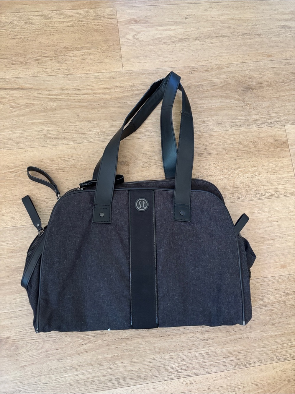 lululemon athletica Black Duffel Tote with Leather-Style Handles